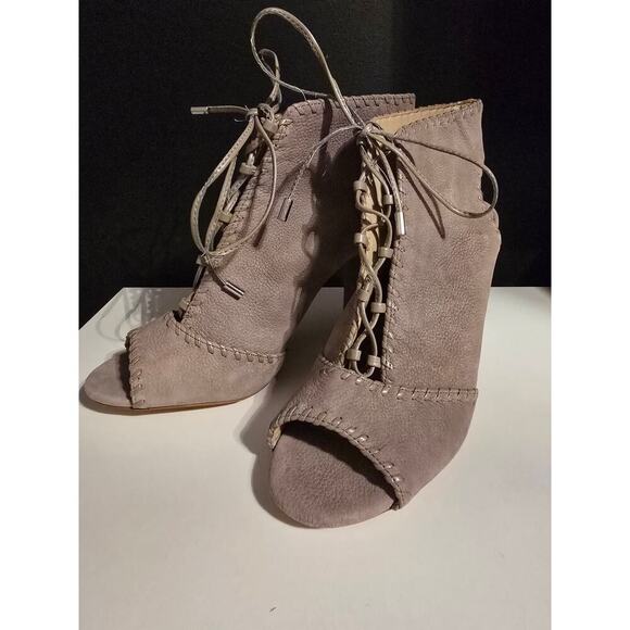 Enzo Angiolini Shoes - Womens Heels Enzo Angiolini Open Toe Boot Dress Shoes Beige, Size 9